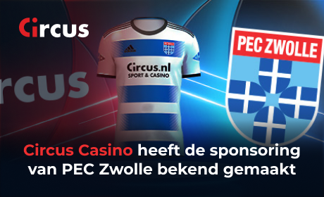Circus Casino heeft de sponsoring van PEC Zwolle bekend gemaakt