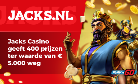 Jacks Casino geeft 400 prijzen ter waarde van € 5.000 weg