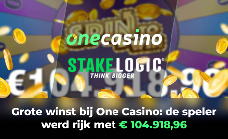 Grote winst bij One Casino: de speler werd rijk met € 104.918,96